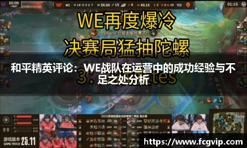 和平精英评论：WE战队在运营中的成功经验与不足之处分析